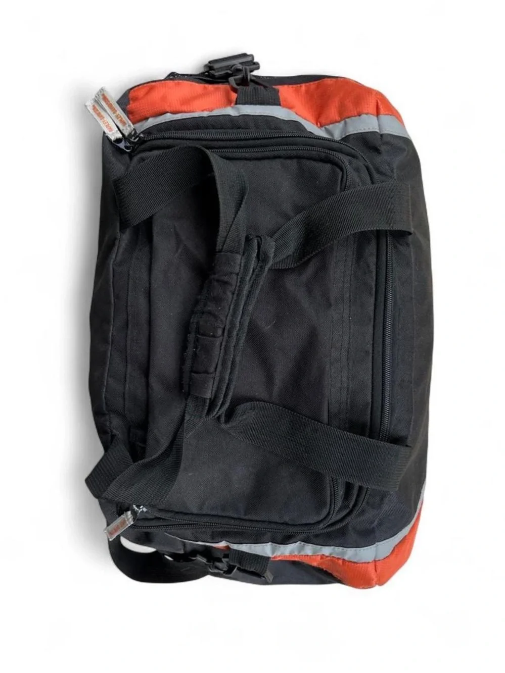 Harley-Davidson Duffel Bag Canvas Black Orange Travel Gym Weekender